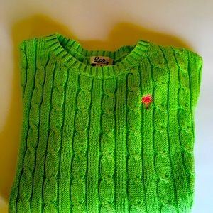 Lilly Pulitzer CrewNeck Cable Knit Sweater Green 8